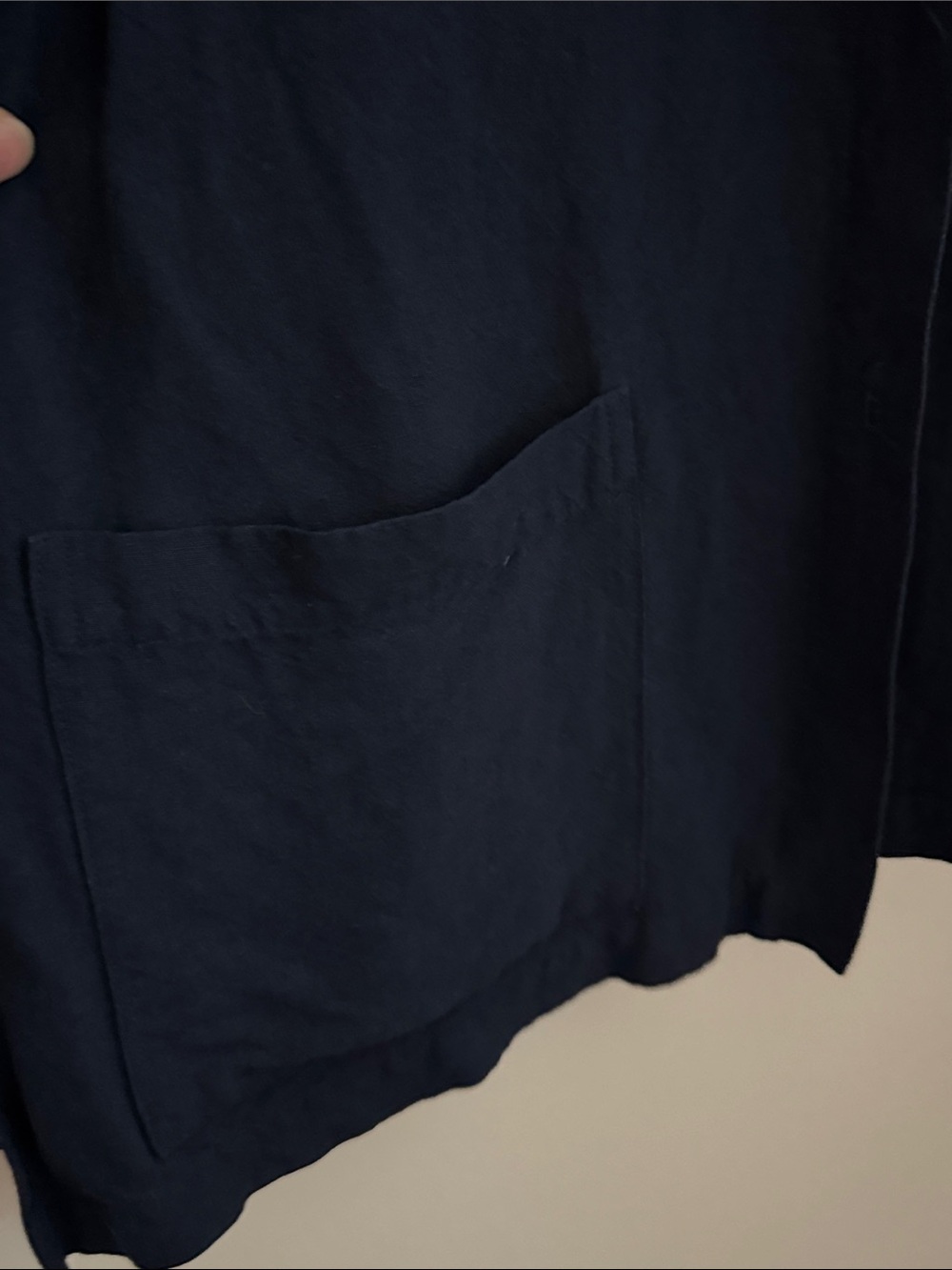 Eileen Fisher Linen Rayon Shirt Jacket Navy Blue Made in USA Italian Fabric M - Picture 5 of 7